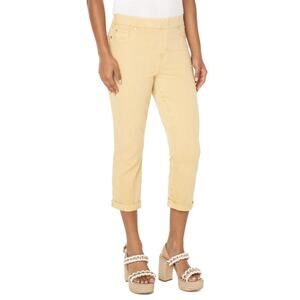 Liverpool Los Angeles Hi-Rise Chloe Slim Crop Peddle Pusher Yellow Size 6/28